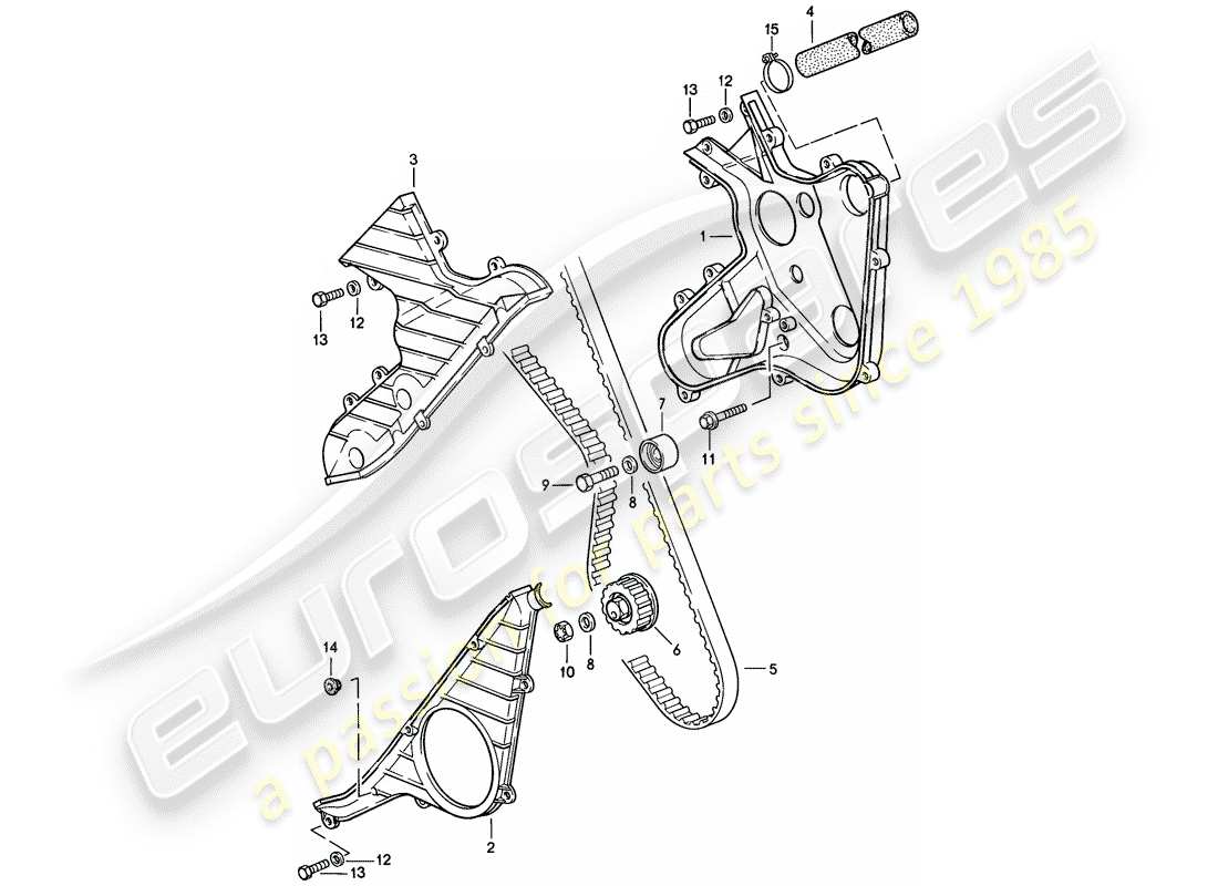 porsche 1986 (944) meccanismo di azionamento - albero a camme - d >> - mj 1986 schema delle parti