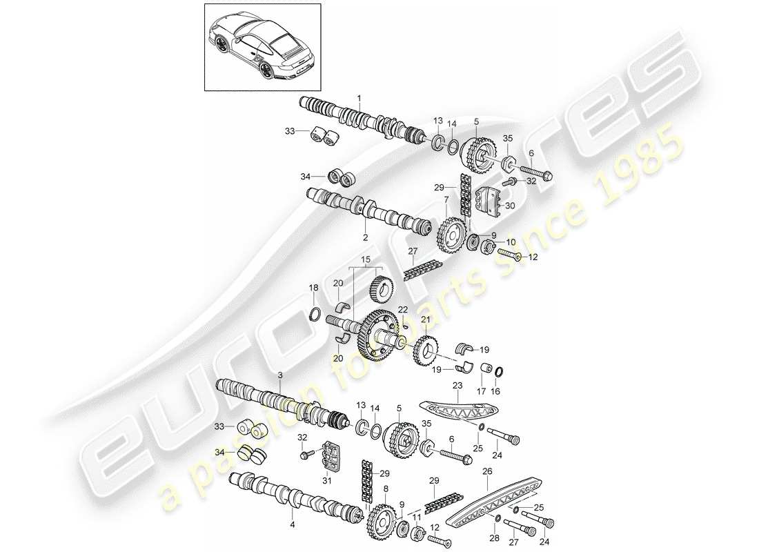 porsche 2012 (997-2 turbo / gt2 rs) controllo della valvola diagramma delle parti
