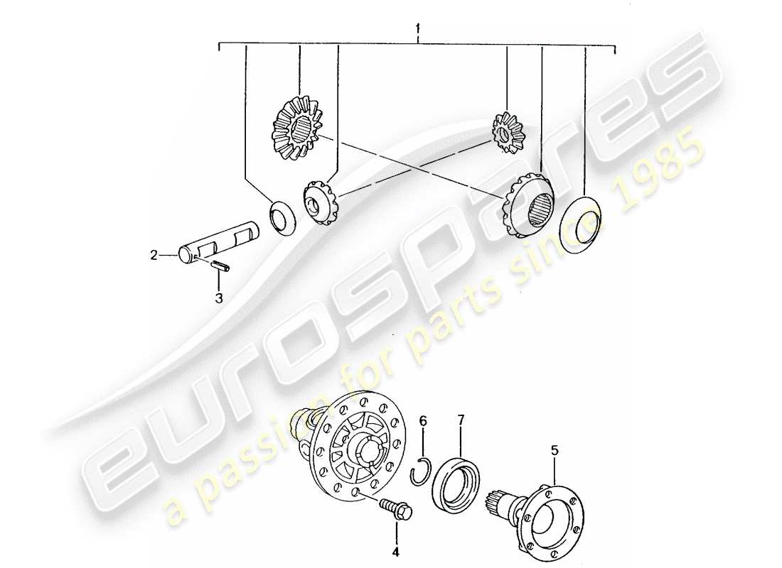 porsche 2004 (986 boxster) differenziale - d - mj 2000>> diagramma delle parti