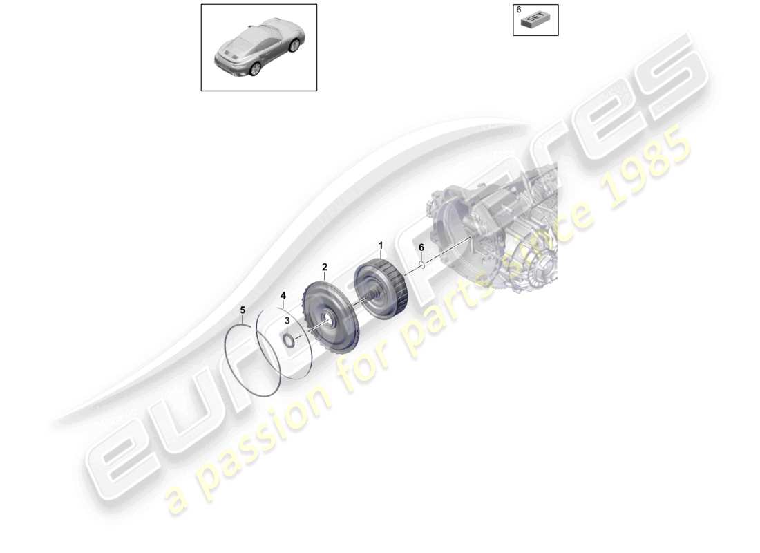 porsche 2016 (991-1 turbo) - pdk - schema ricambi frizione cambio a doppia frizione