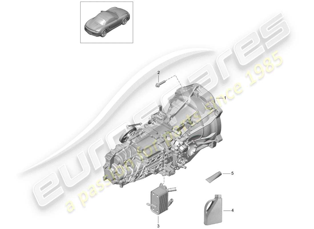 porsche 2016 (981 boxster) cambio manuale diagramma delle parti