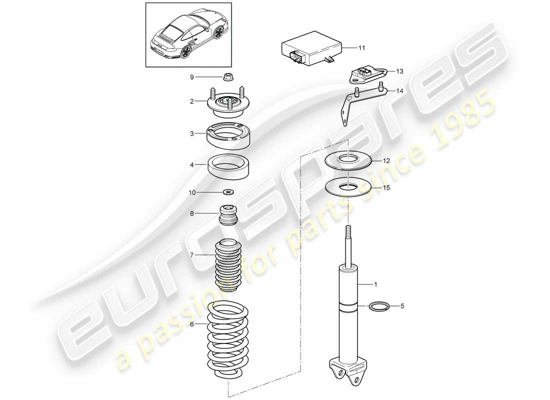 porsche 2013 (997-2 turbo / gt2 rs) schema delle parti ammortizzatore
