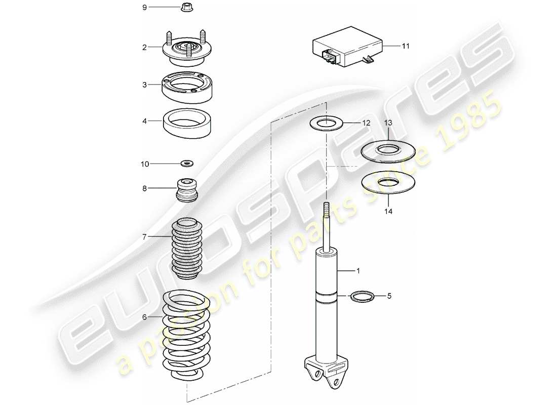 porsche 2005 (997-1) ammortizzatore diagramma delle parti