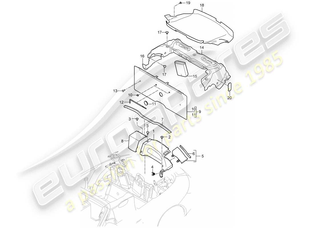 porsche 2011 (997-2) finiture diagramma delle parti