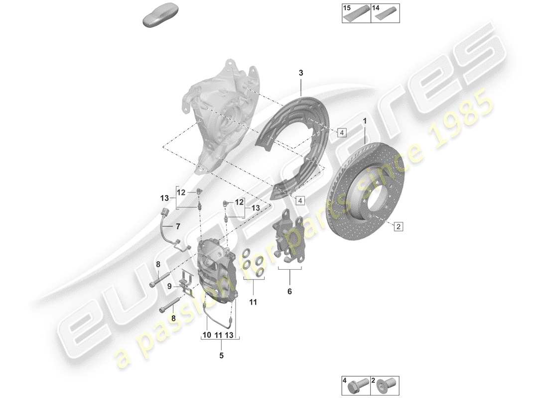 porsche 2019 (992-1) freni a disco diagramma delle parti