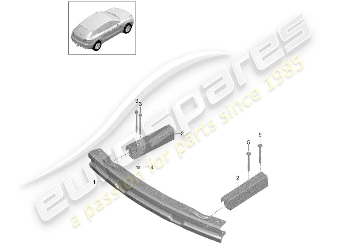 porsche 2018 (macan) staffa paraurti schema delle parti