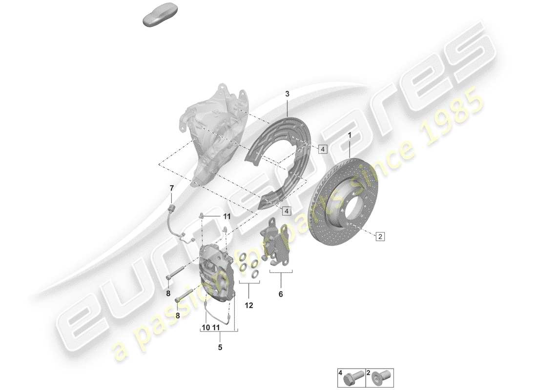porsche 2020 (992-1) freni a disco diagramma delle parti
