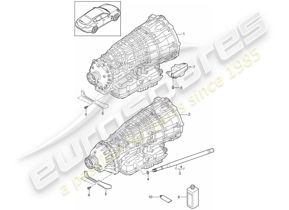 porsche 2016 (panamera 970) 7-speed cambio a doppia frizione diagramma delle parti