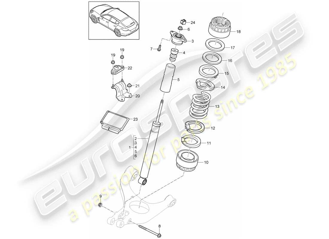 porsche 2014 (panamera 970) sospensione diagramma delle parti