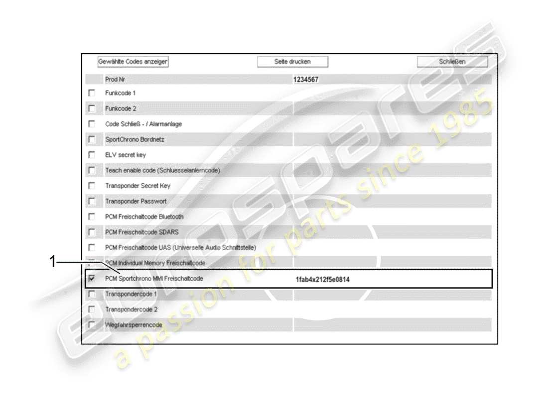 porsche 1998 (tequipment) software diagramma delle parti