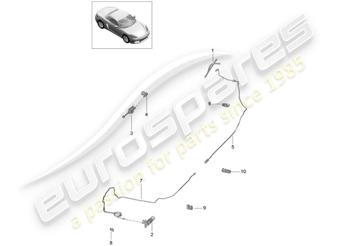 porsche 2018 (718 boxster) frizione idraulica diagramma delle parti