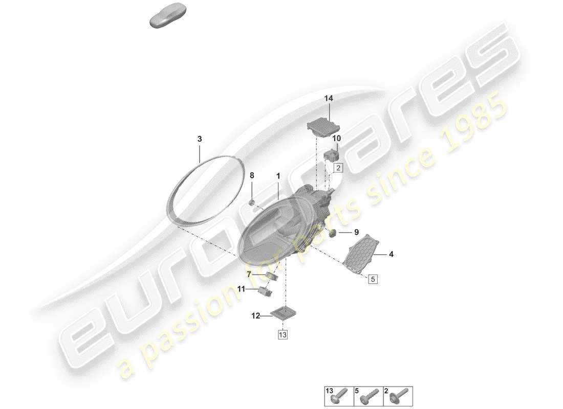 porsche 2019 (992-1) faro a led con diagramma delle parti