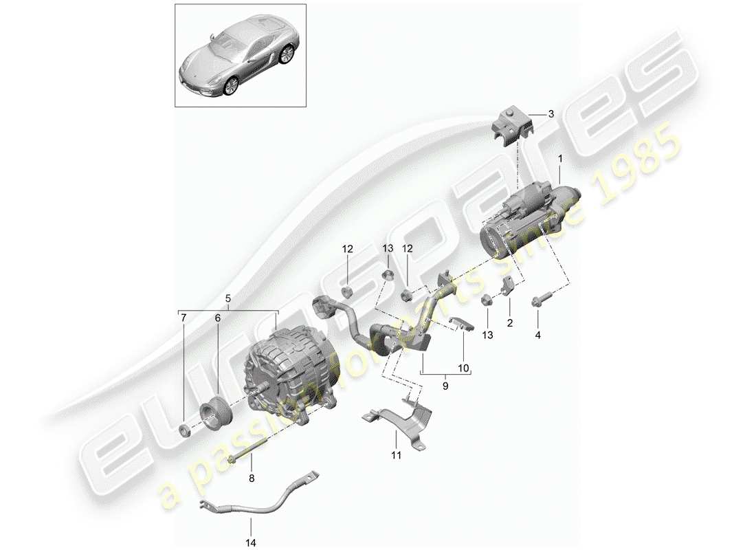 porsche 2016 (981 cayman) antipasto diagramma delle parti