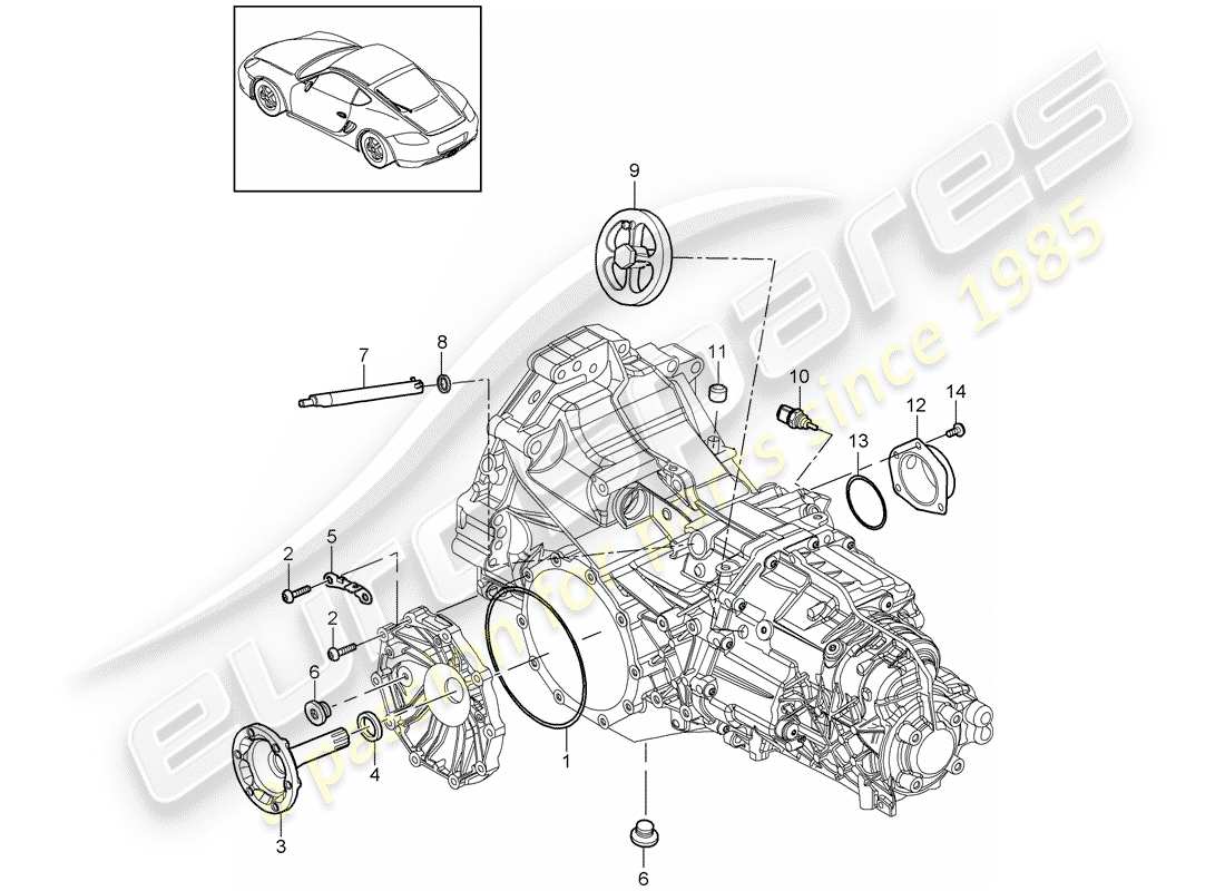 porsche 2011 (987 cayman) schema delle parti trasmissione di ricambio
