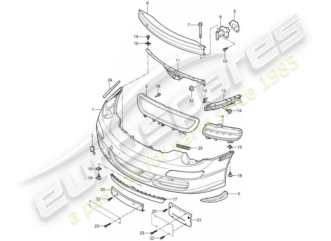 porsche 2005 (997-1) paraurti diagramma delle parti
