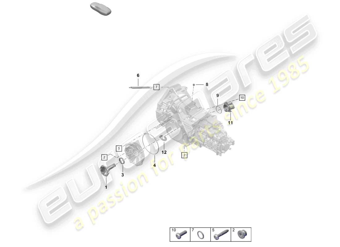porsche 2020 (718 cayman) cambio manuale parti singole diagramma delle parti