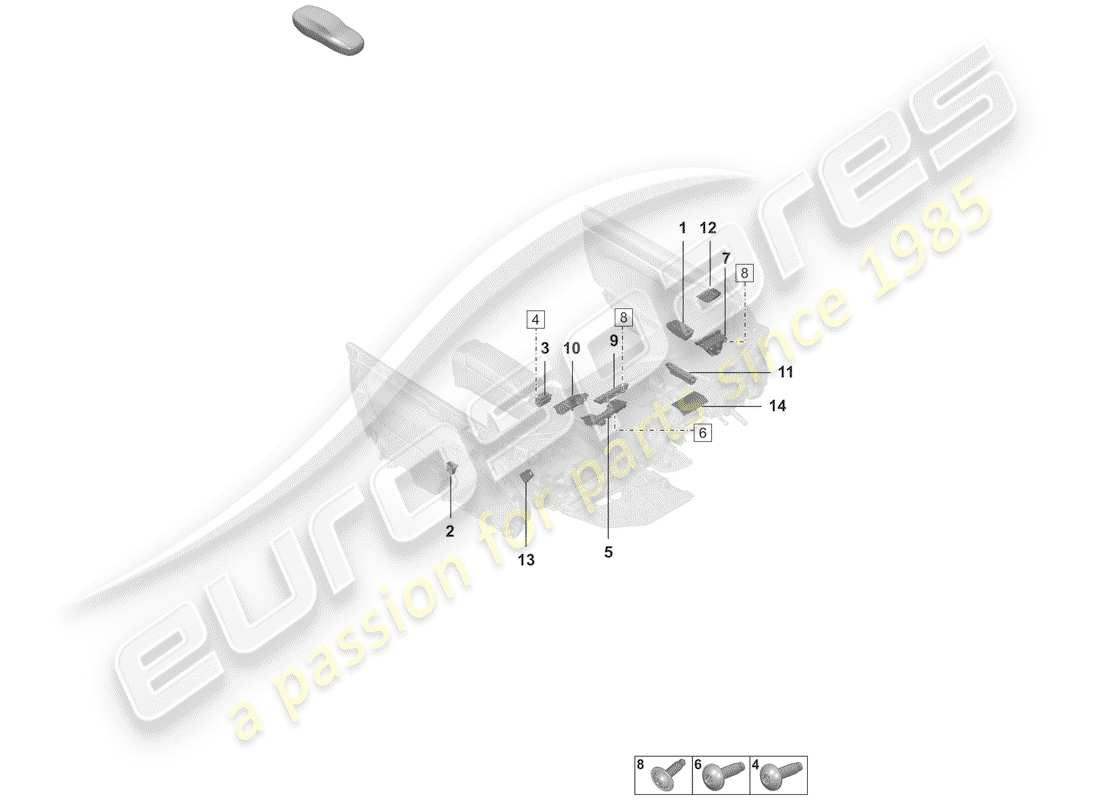 porsche 2020 (992-1) interruttore diagramma delle parti