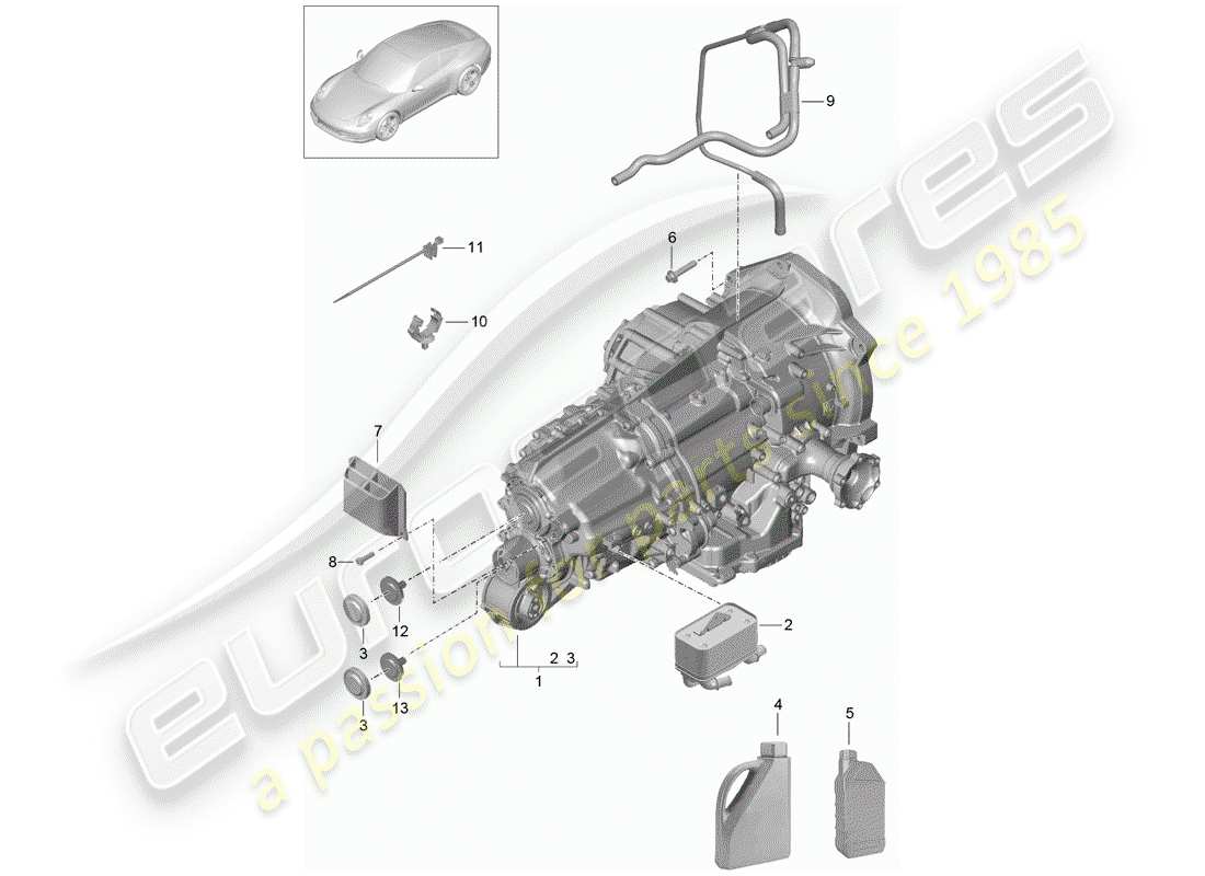 porsche 2013 (991-1) - pdk - diagramma delle parti