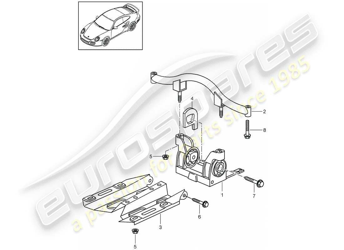 porsche 2012 (997-2 turbo / gt2 rs) sospensione della trasmissione diagramma delle parti