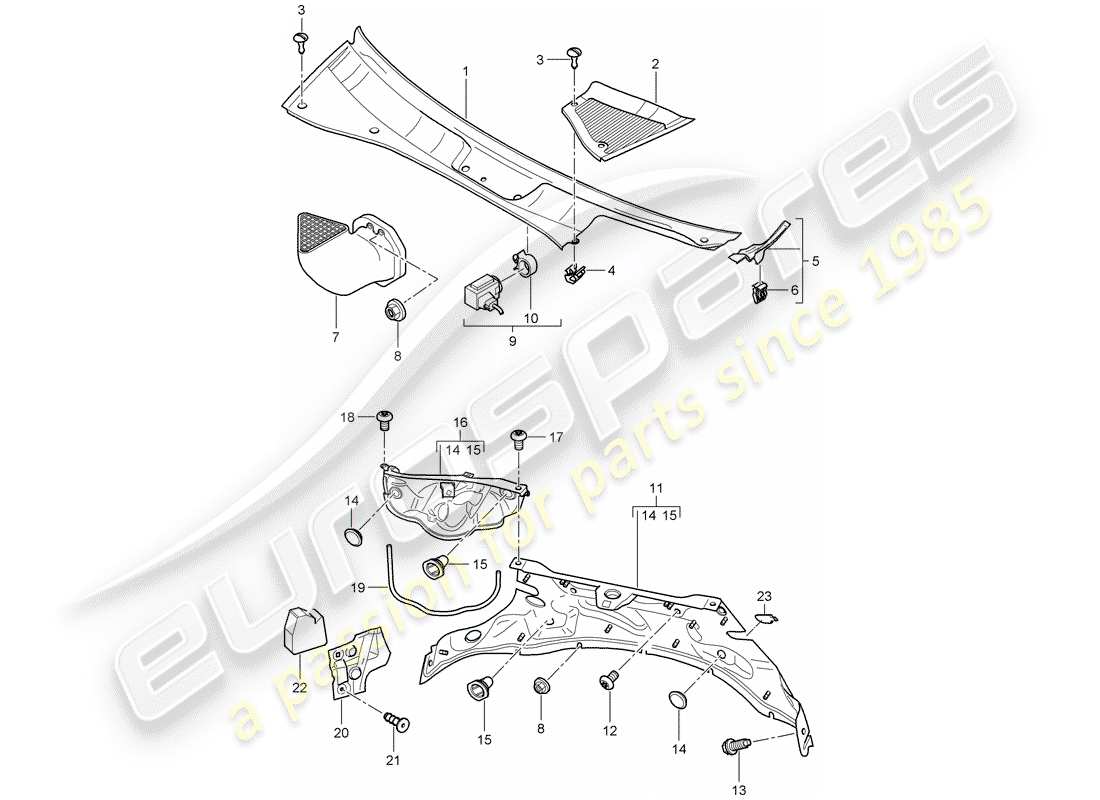 porsche 2007 (cayenne e1 9pa) copertina diagramma delle parti
