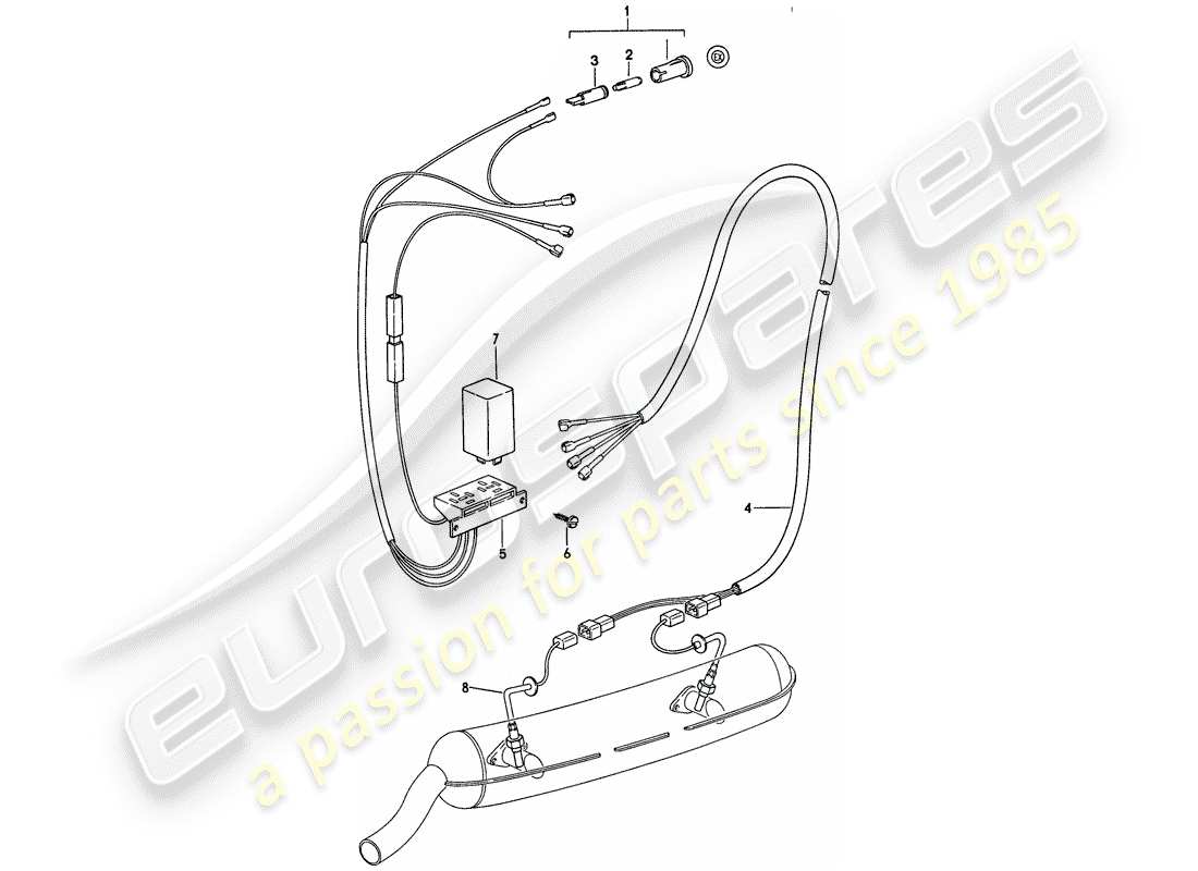 porsche 1977 (911) gas di scarico - monitoraggio della temperatura diagramma delle parti