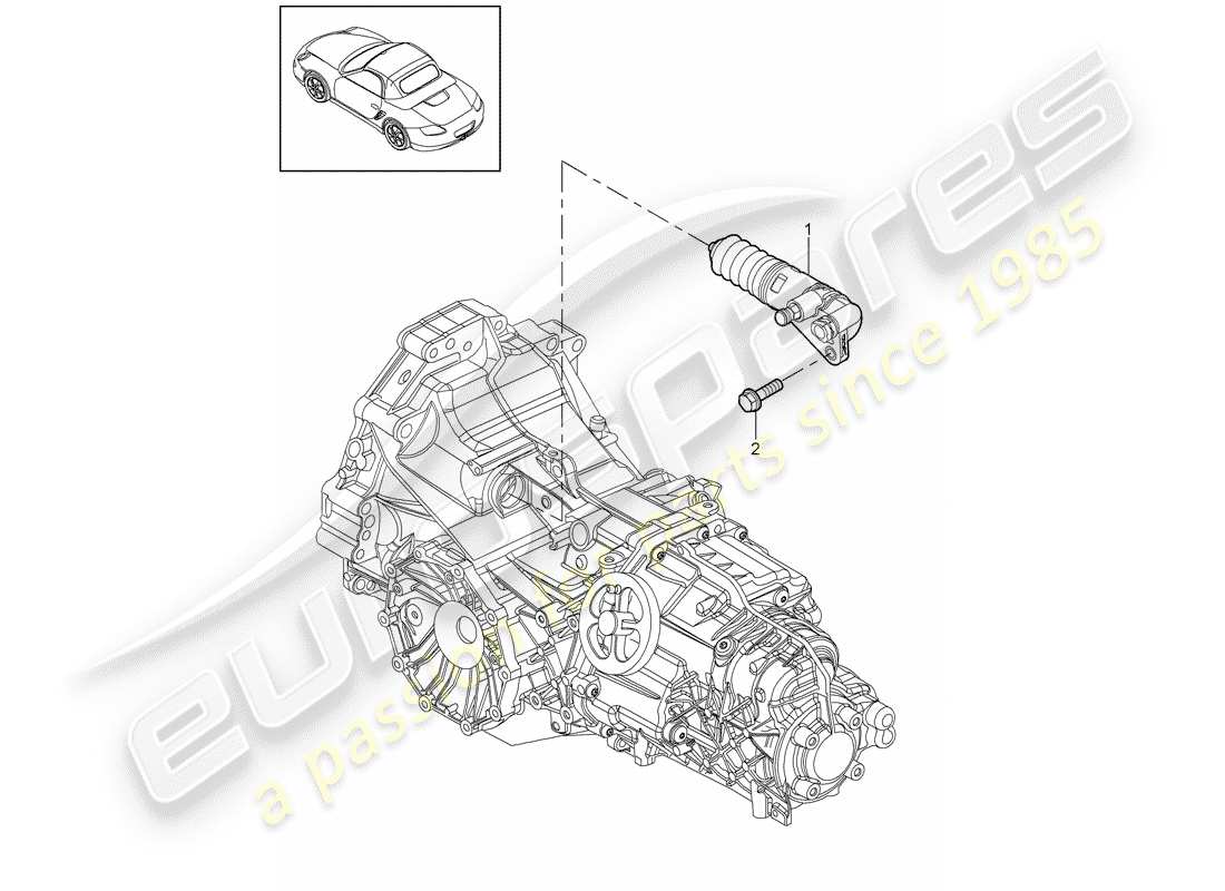 porsche 2012 (987 boxster) schema delle parti di rilascio della frizione