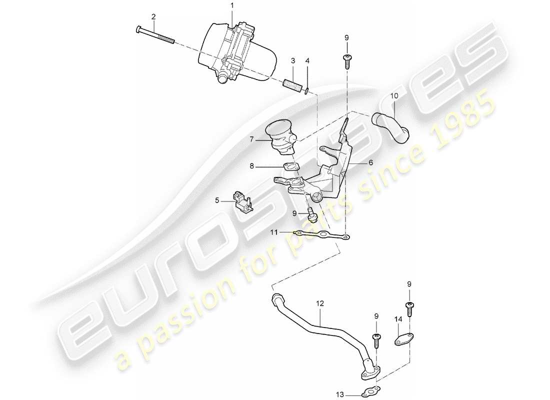 porsche 2007 (987 boxster) iniezione aria diagramma delle parti