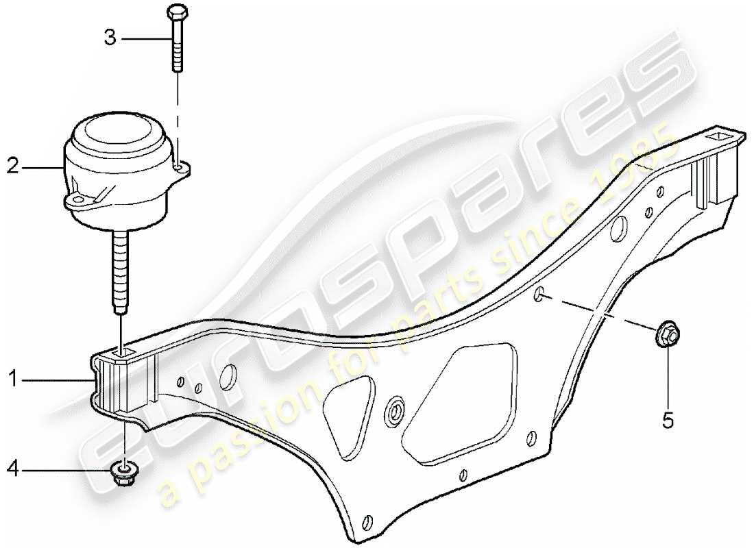 porsche 2005 (997-1) sospensione del motore diagramma delle parti
