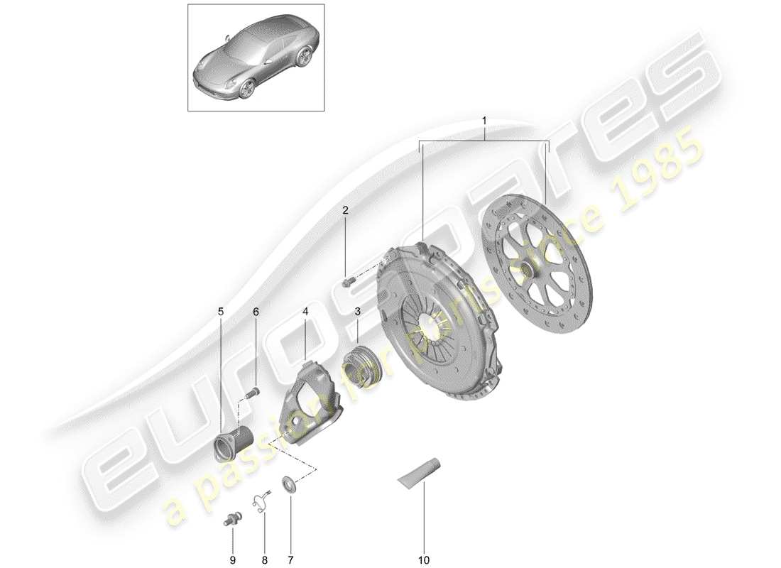 porsche 2012 (991-1) frizione diagramma delle parti