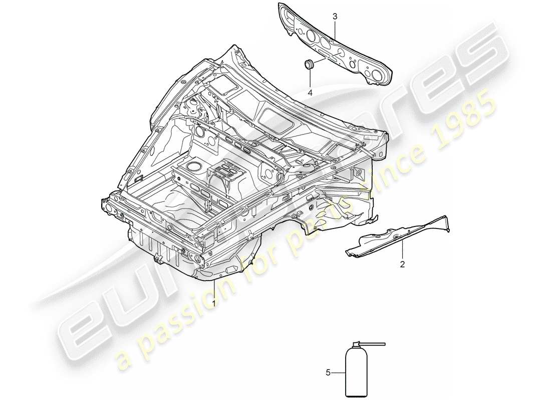 porsche 2011 (997-2) fine frontale diagramma delle parti