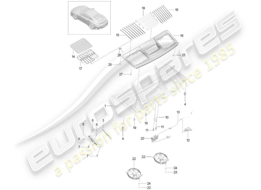 porsche 2015 (991-1 turbo) copertina diagramma delle parti