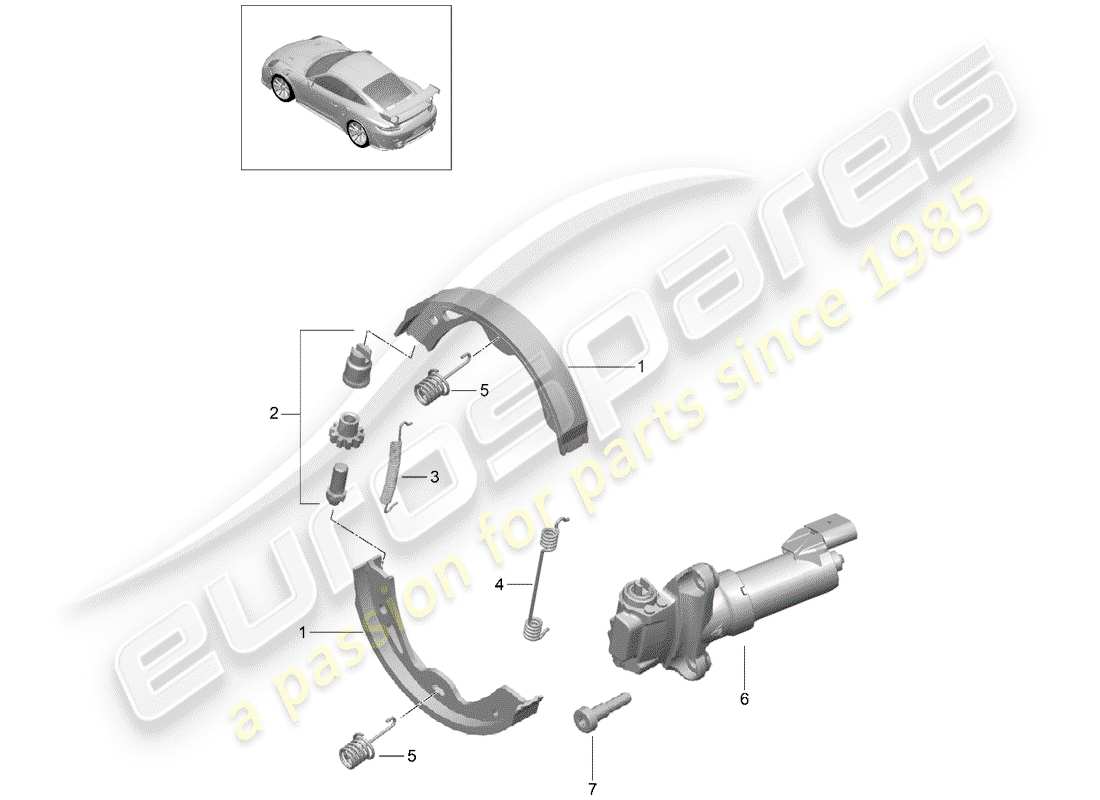 porsche 2015 (991-1 turbo) freno di stazionamento diagramma delle parti