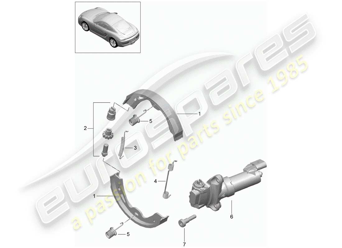 porsche 2014 (981 cayman) freno di stazionamento diagramma delle parti