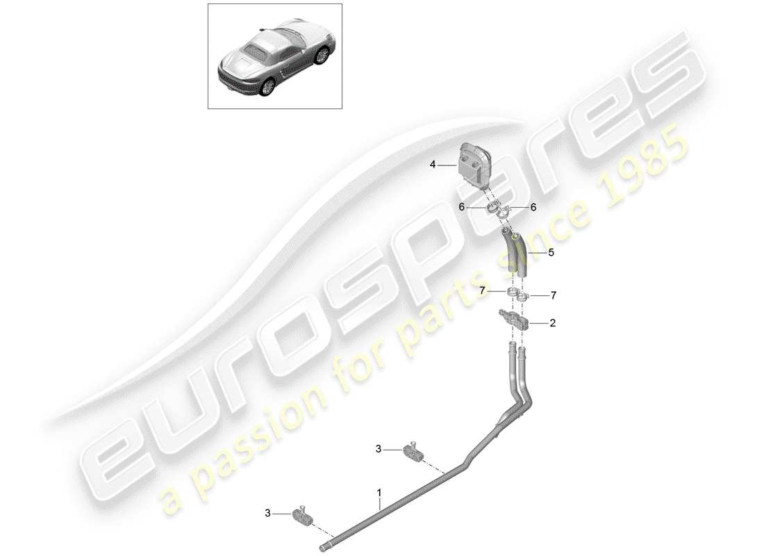 porsche 2020 (718 boxster) stufa diagramma delle parti