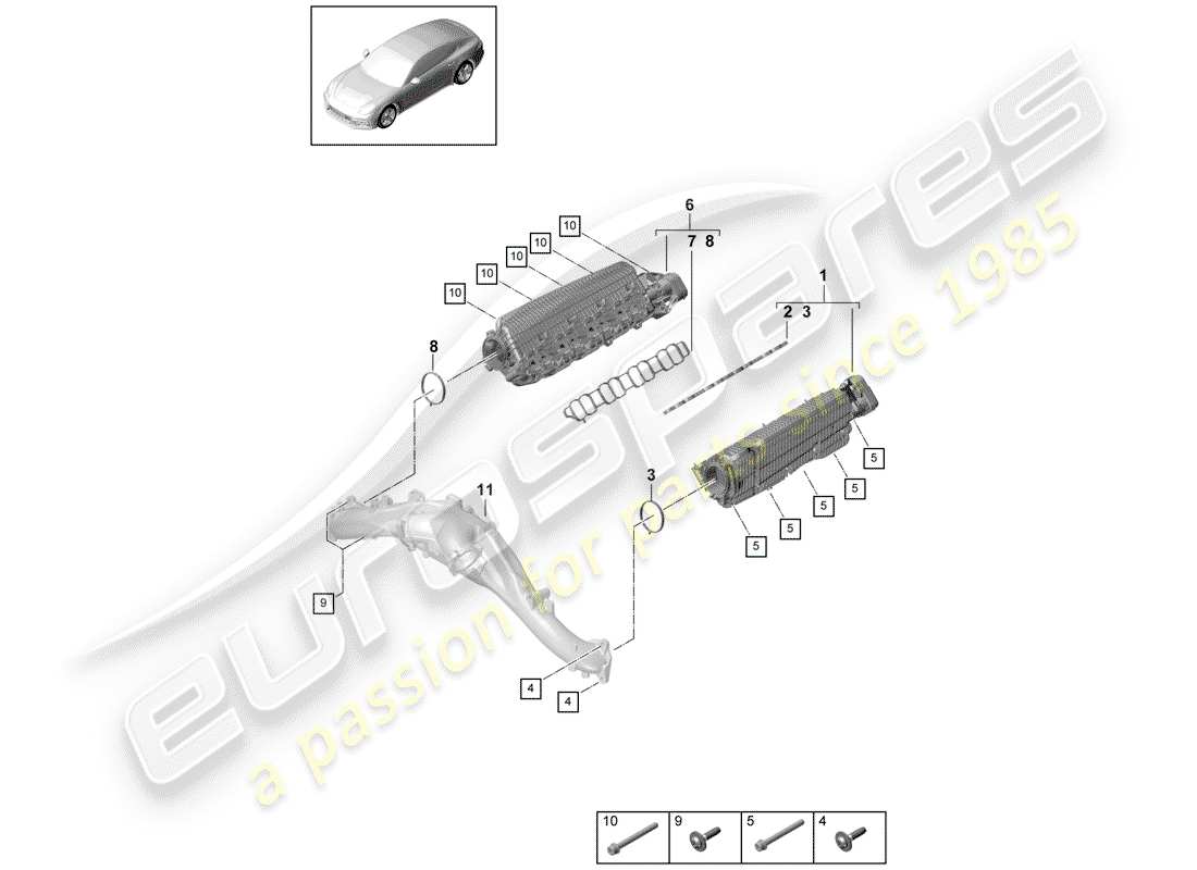 porsche 2019 (panamera 971-1) tubo di aspirazione diagramma delle parti
