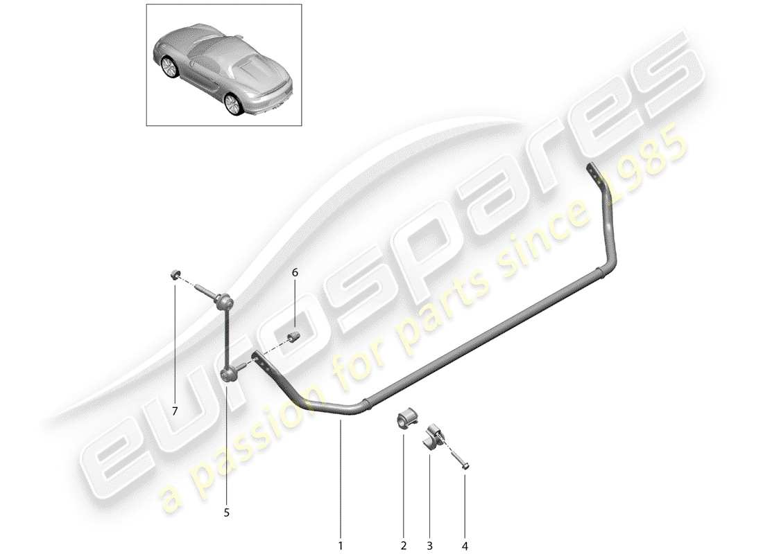 porsche 2016 (981 boxster spyder) stabilizzatore diagramma delle parti