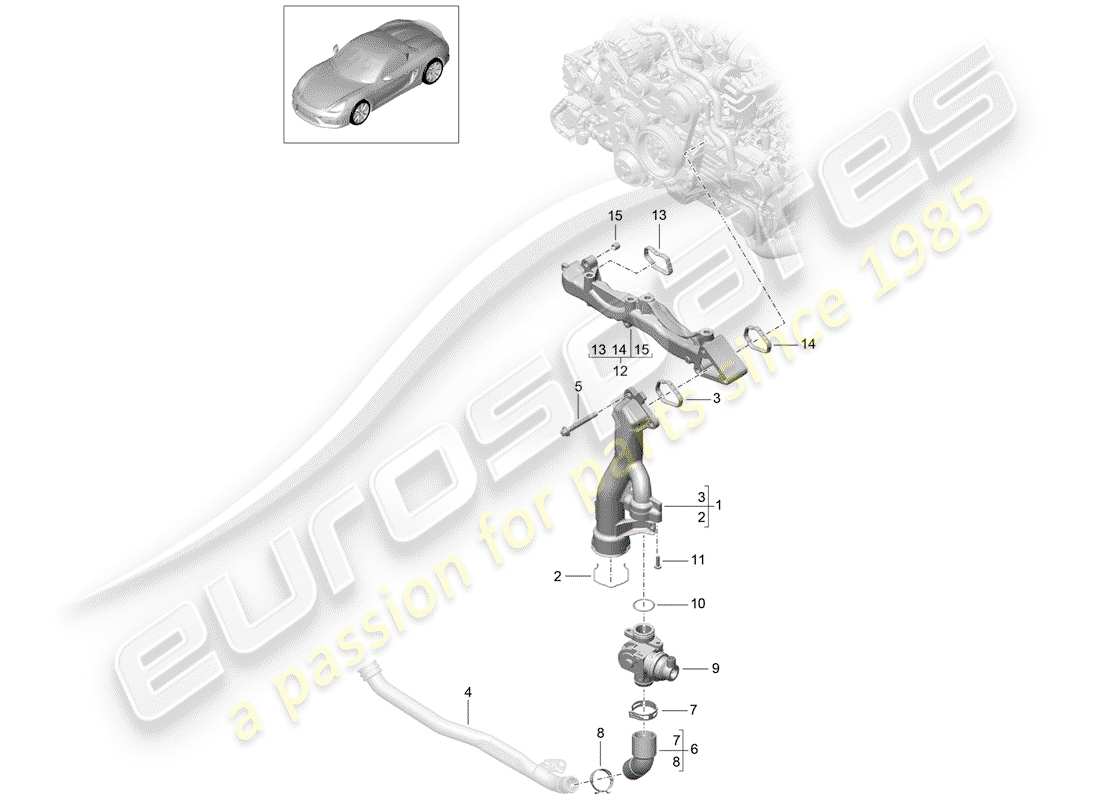 porsche 2016 (981 boxster spyder) schema delle parti del sottotelaio