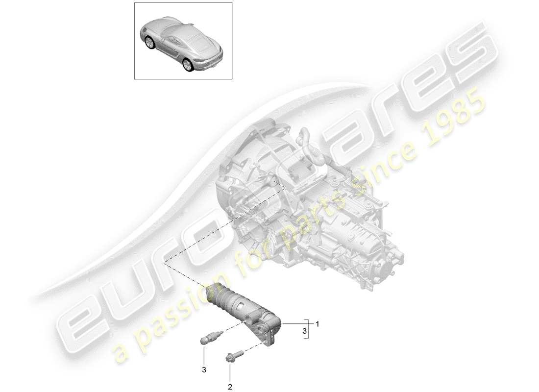 porsche 2017 (718 cayman) cilindro ricevitore della frizione diagramma delle parti