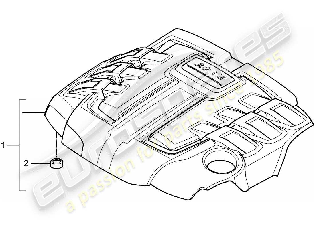 porsche 2008 (cayenne e1 9pa) copertura motore diagramma delle parti