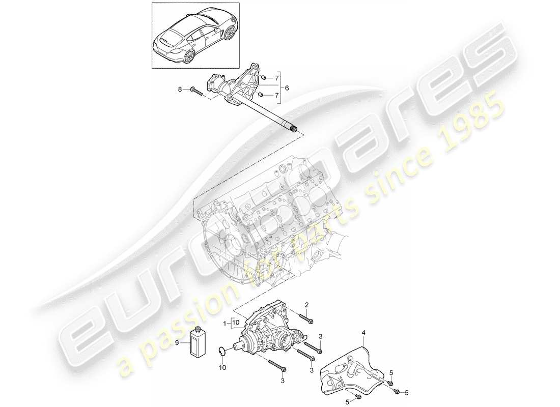 porsche 2012 (panamera 970) differenziale assale anteriore diagramma delle parti