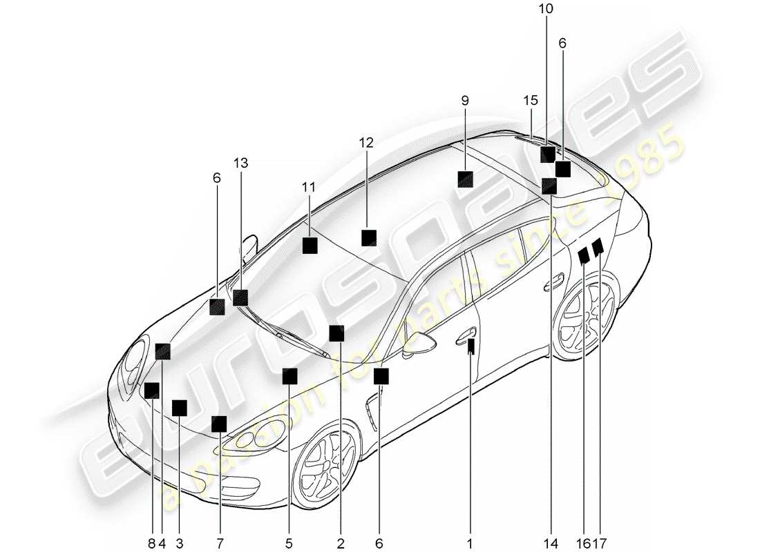 porsche 2014 (panamera 970) segnali/avvisi diagramma delle parti
