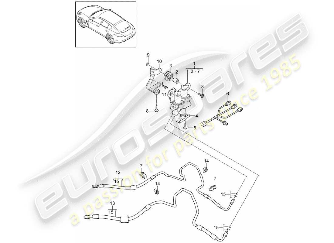 porsche 2011 (panamera 970) diagramma delle parti stabilizzatore