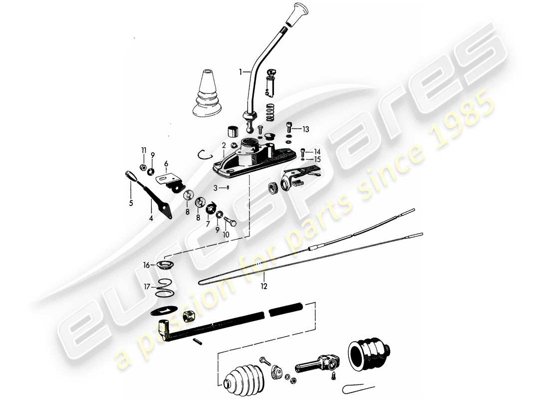 porsche 1963 (356b/356c) controllo della trasmissione diagramma delle parti