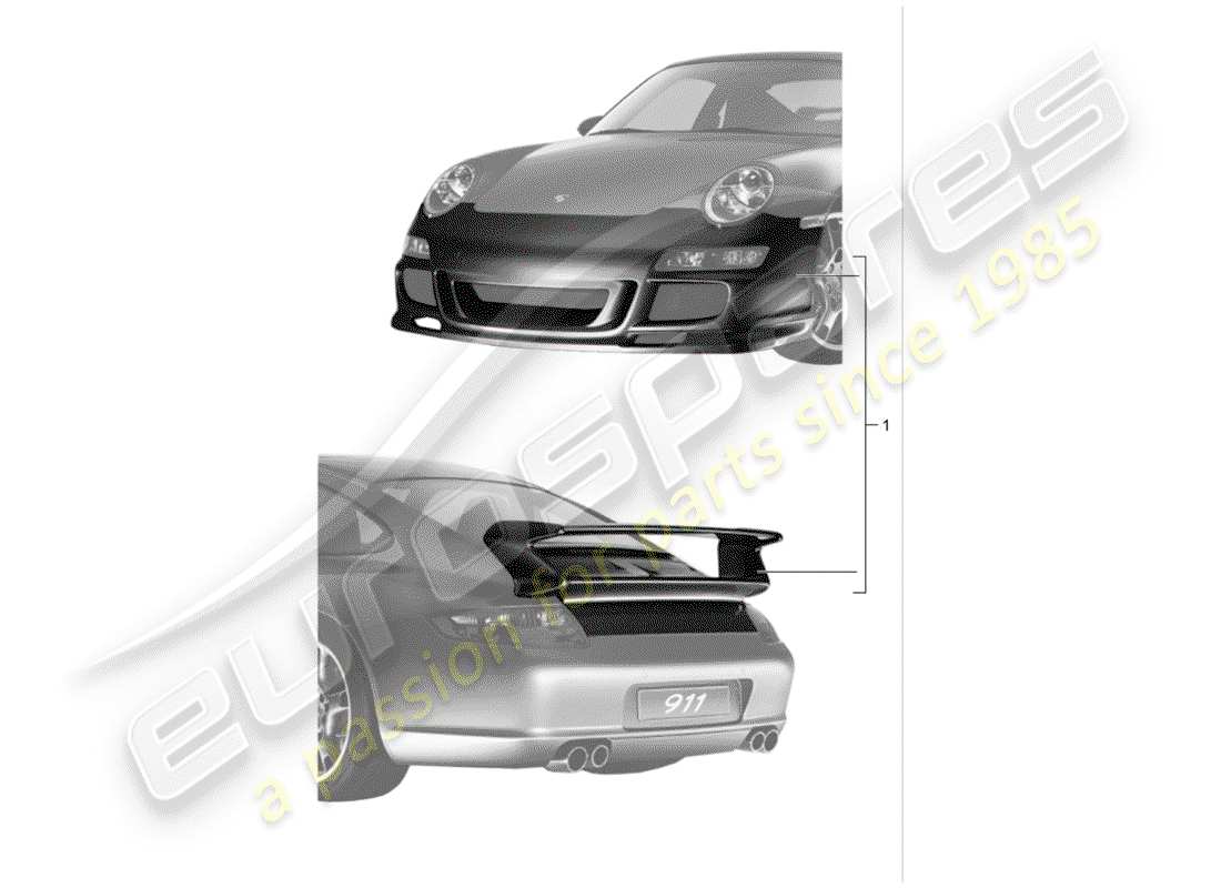 porsche 2009 (tequipment) diagramma delle parti aerokit