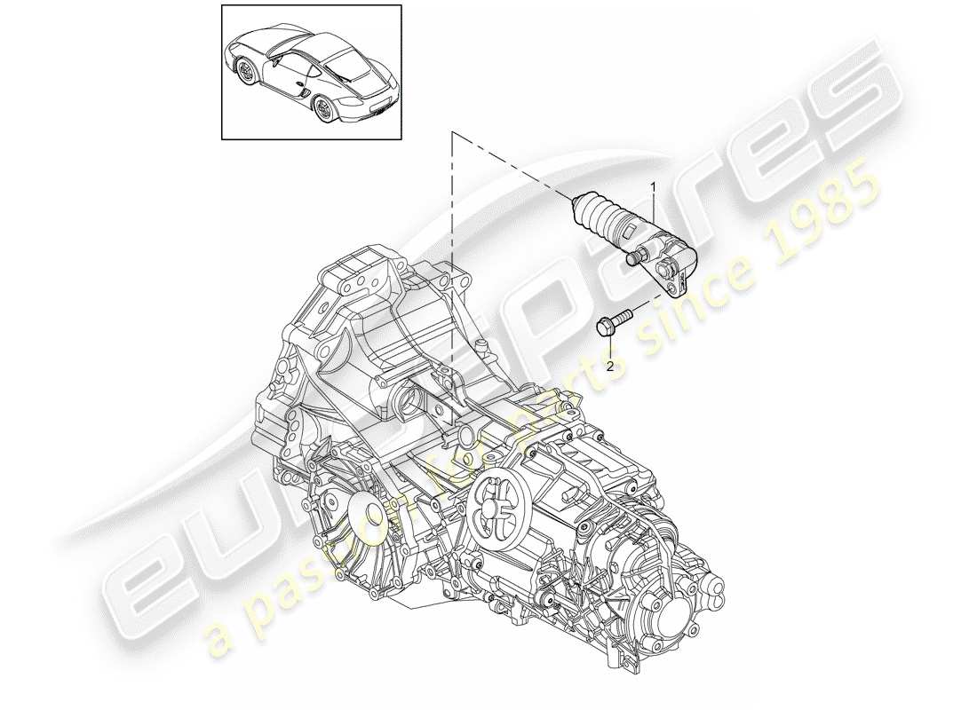 porsche 2011 (987 cayman) rilascio della frizione diagramma delle parti