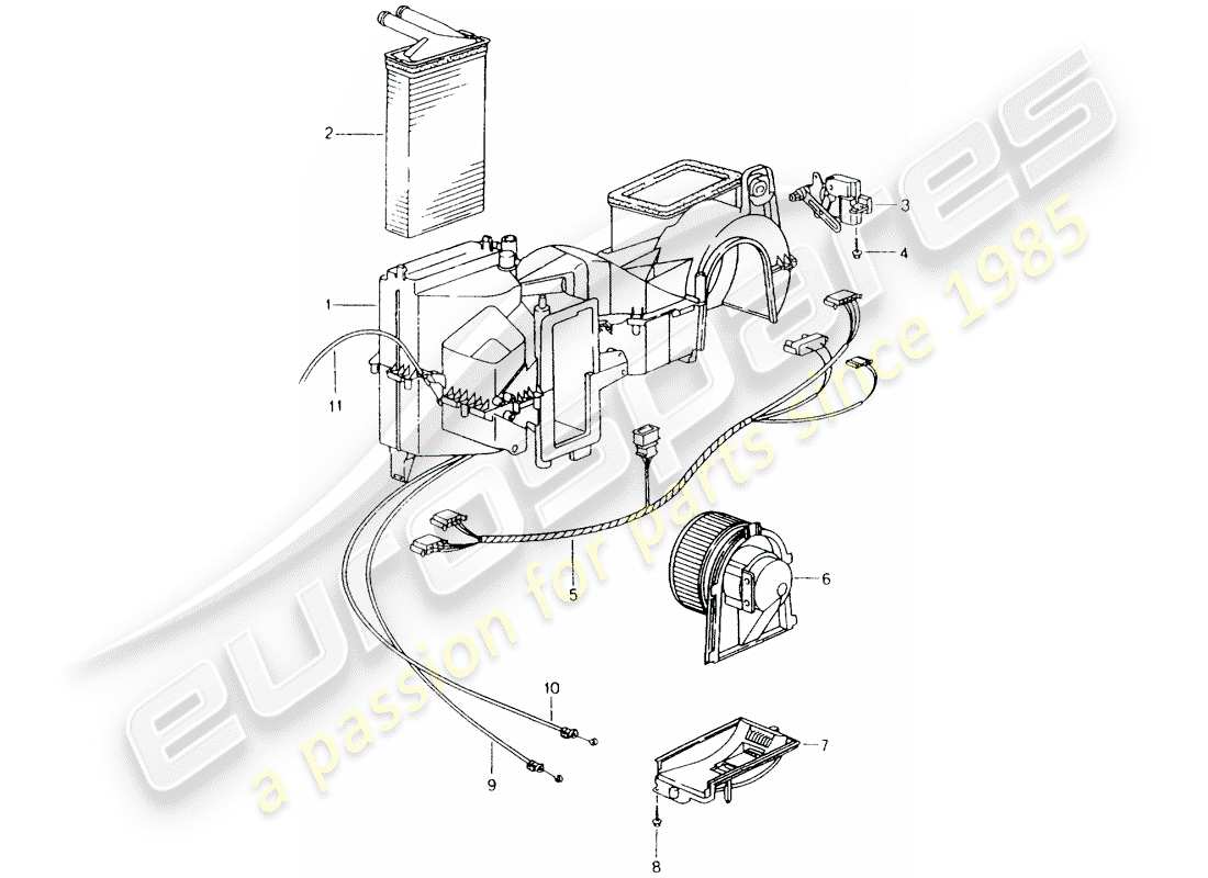 porsche 2001 (986 boxster) riscaldatore - parti singole schema delle parti