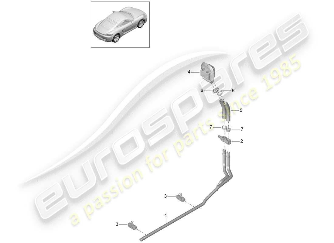 porsche 2017 (718 cayman) stufa diagramma delle parti