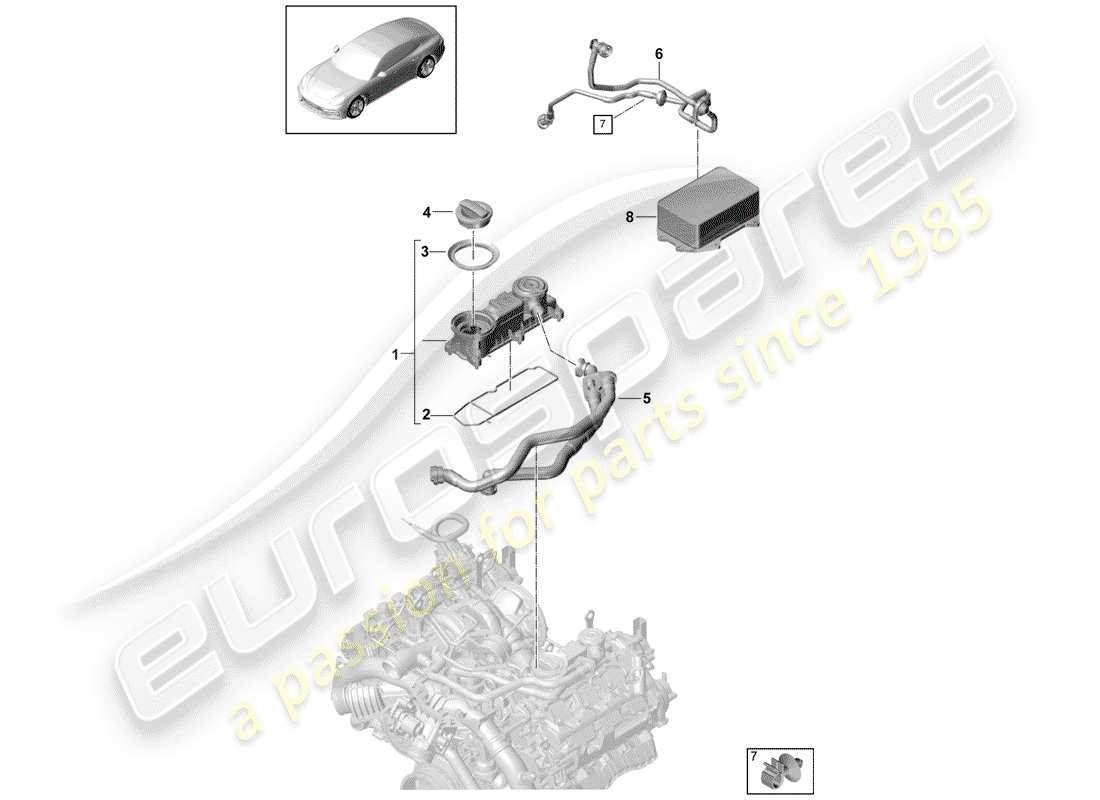 porsche 2020 (panamera 971-1) sfiato del carter diagramma delle parti