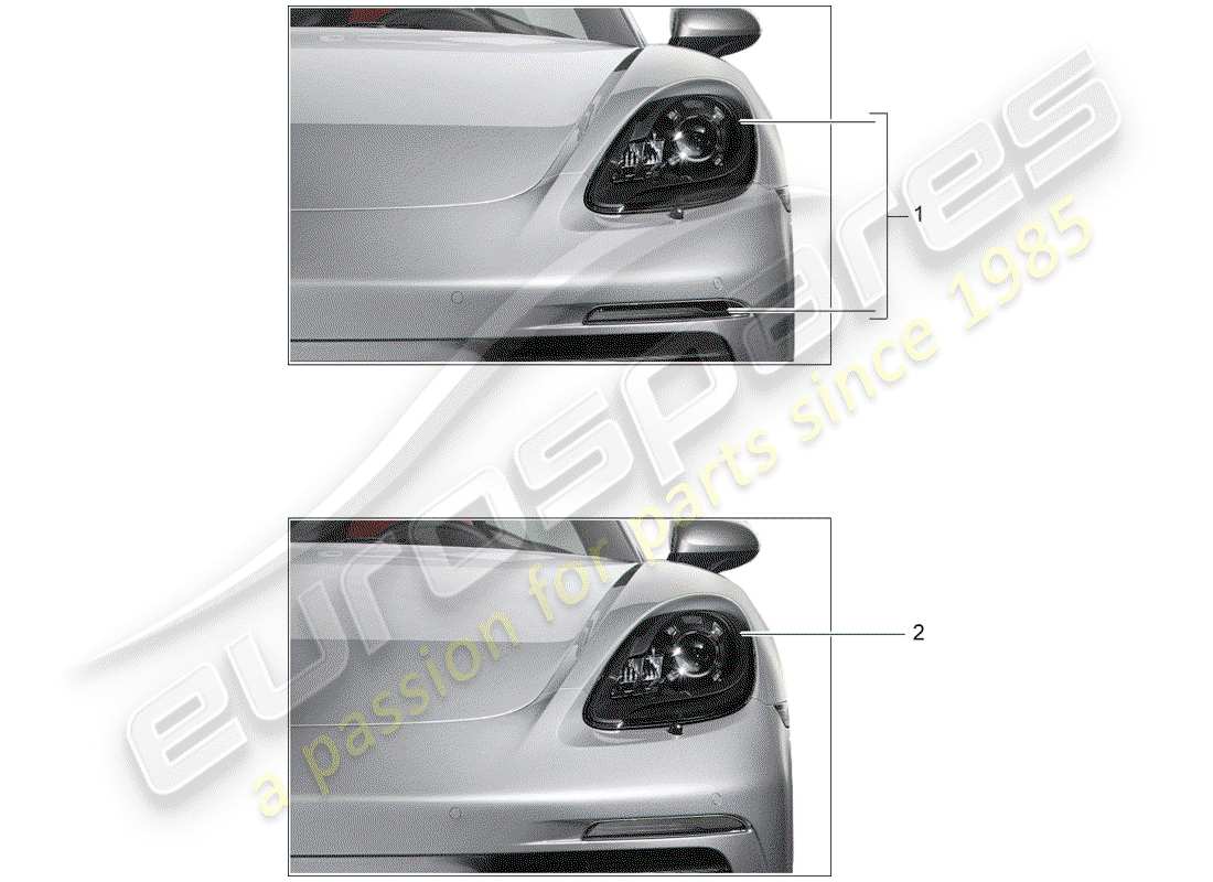 porsche 2013 (tequipment 98x/99x) diagramma delle parti del faro