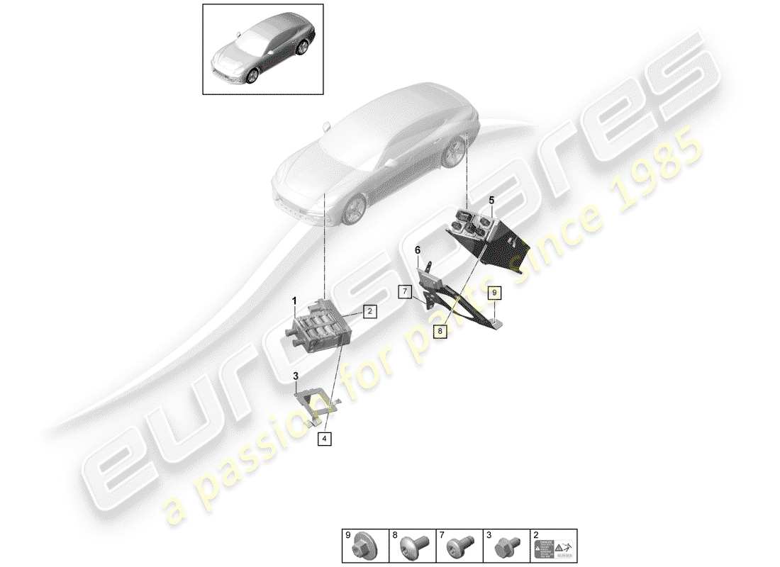 porsche 2017 (panamera 971-1) diagramma delle parti del riscaldatore